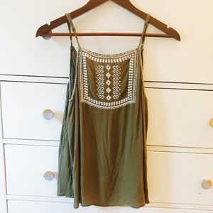 O’Neill green embroidered tank